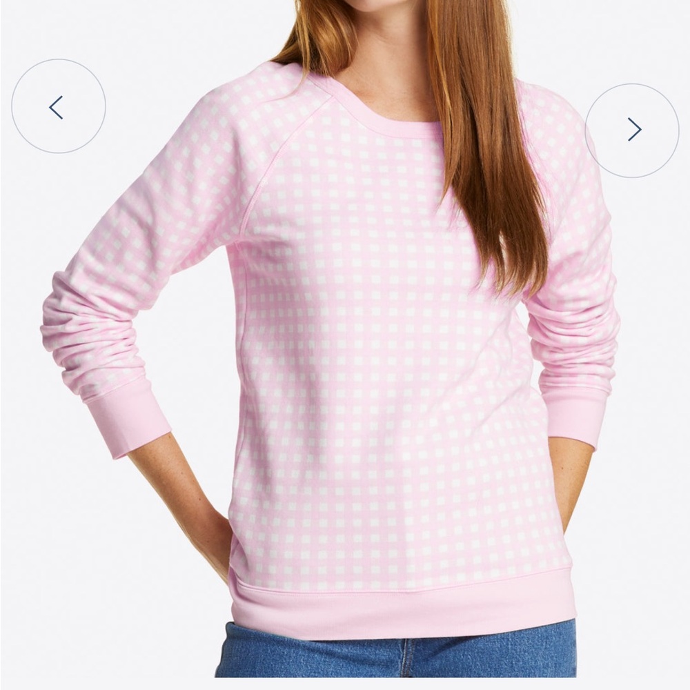 Draper James pink gingham sweatshirt